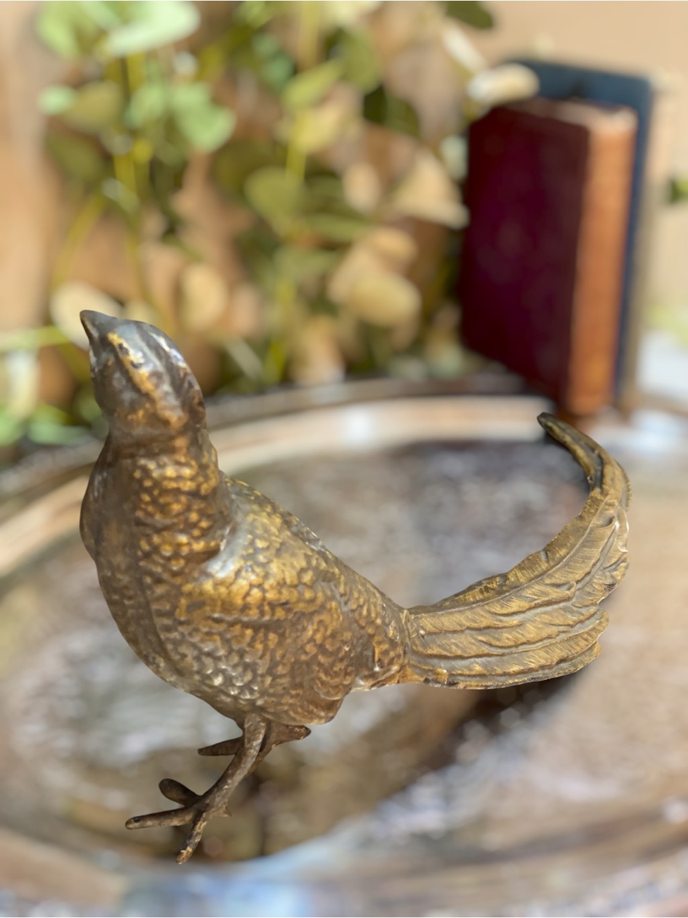 Vintage Solid Brass 15” Large Pheasant Bird Sculpture MCM Mid Century